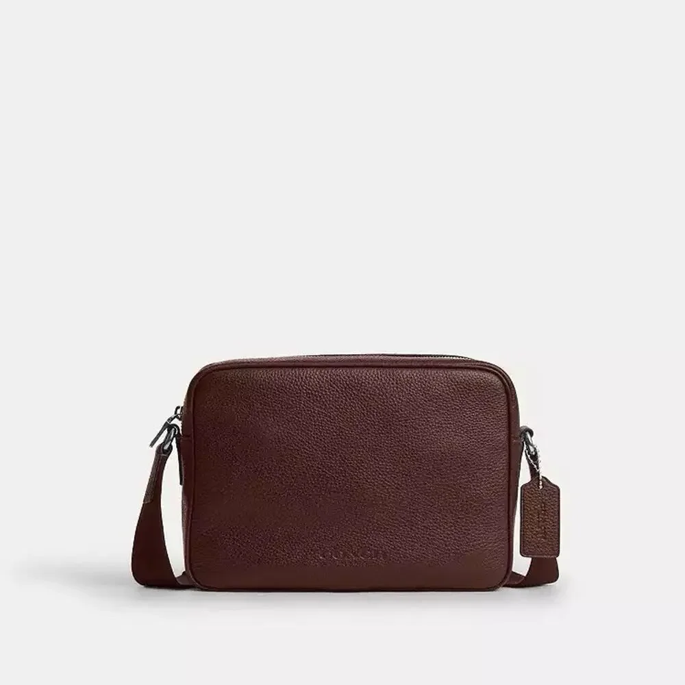 NWT Coach Colton Crossbody Bag 25 CES86 Silver/maple Refined pebble leather